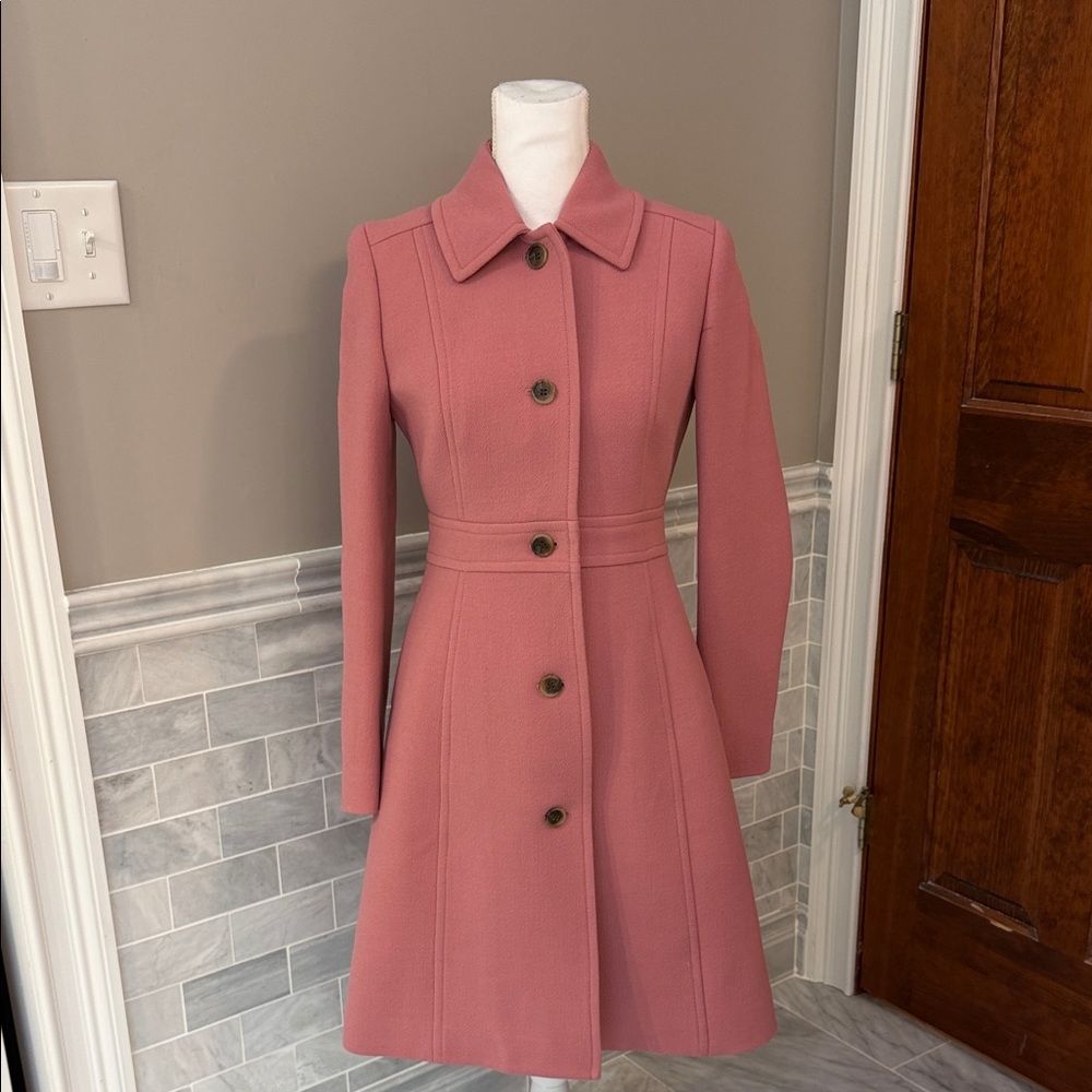 J. Crew Pink Italian Double Cloth Coat